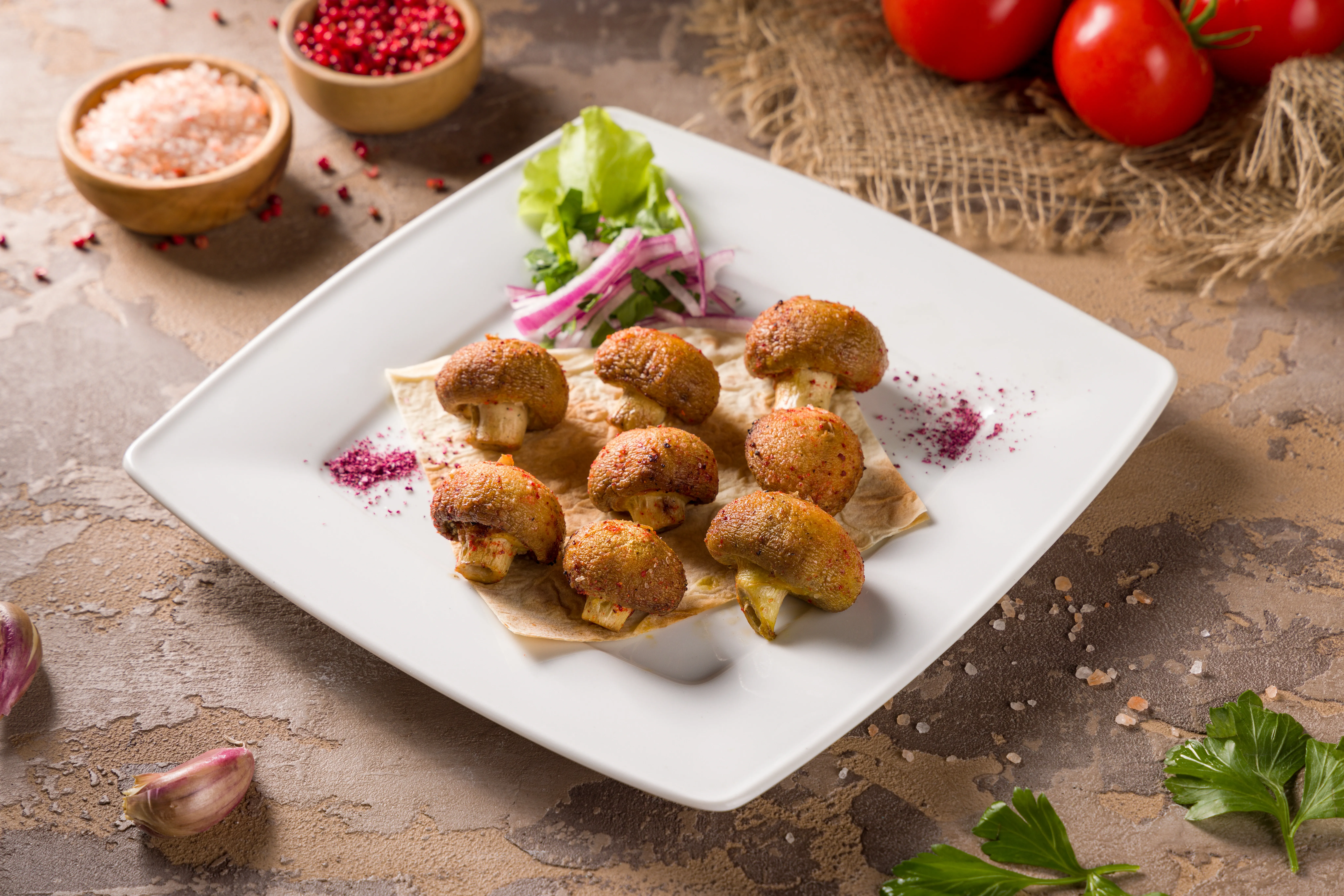 Шампиньоны на мангале